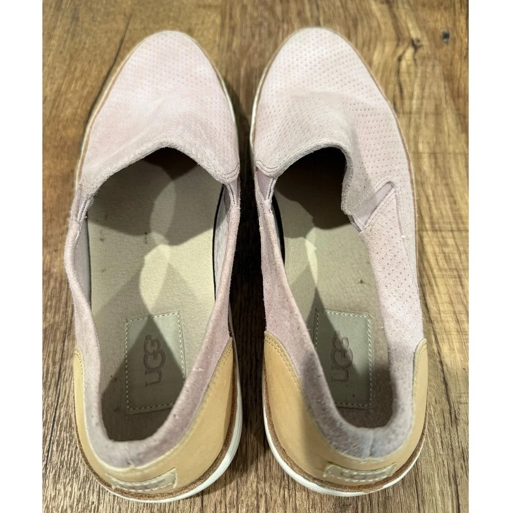 UGG Adley Perf Slip-on Sneaker Perforated Suede Pink Women Size 8.5 Casual Shoes